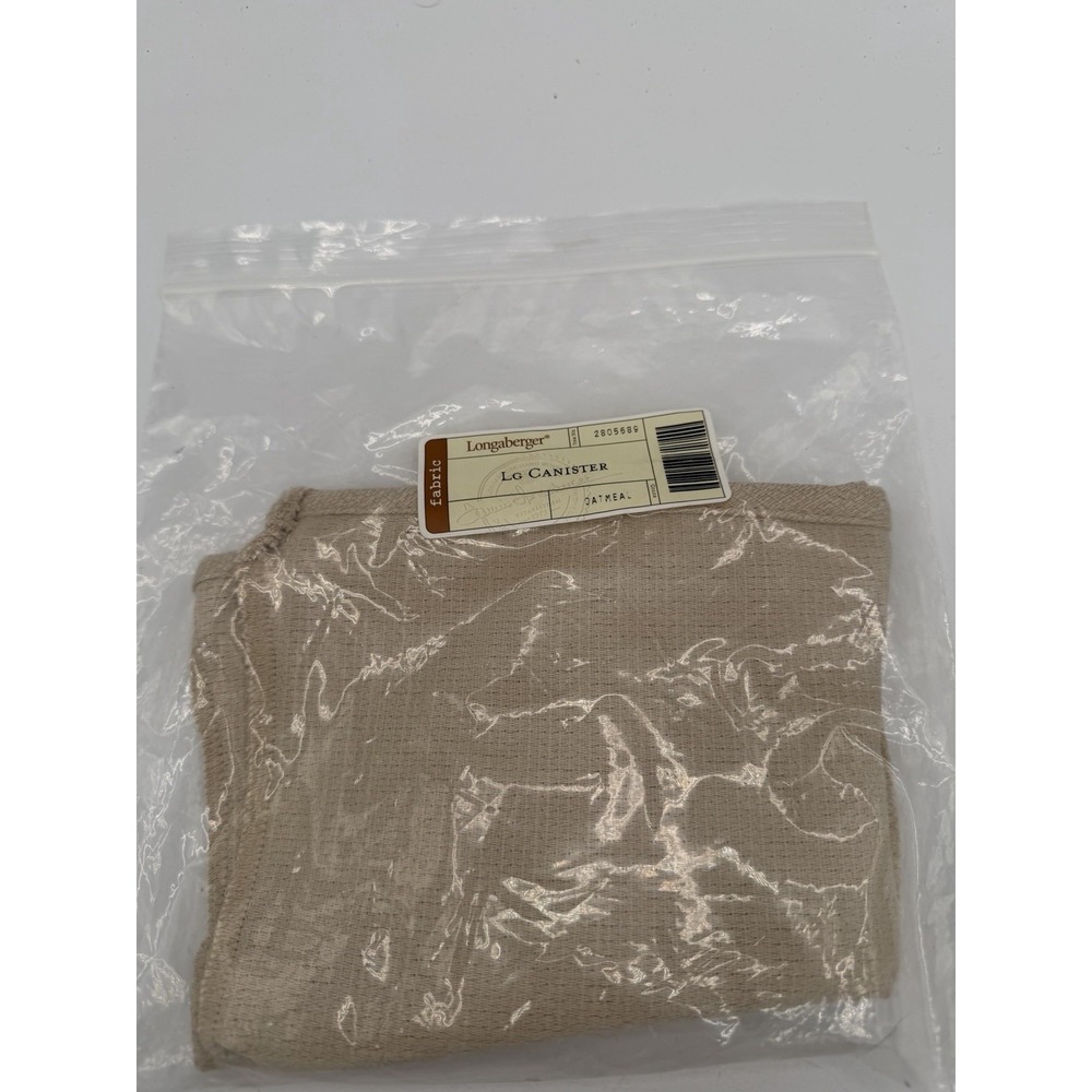 🧺🤍 Longaberger Large Canister Basket Liner ONLY – Oatmeal – NIP ✨